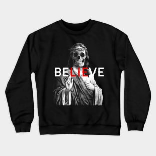 Blackcraft Antichrist Jesus Skull Believe Satan Atheist Crewneck Sweatshirt